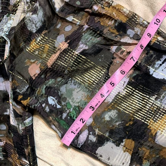 Anthropologie • Blair Metallic Shimmer Smocked Maxi Dress || Medium - Picture 7 of 7